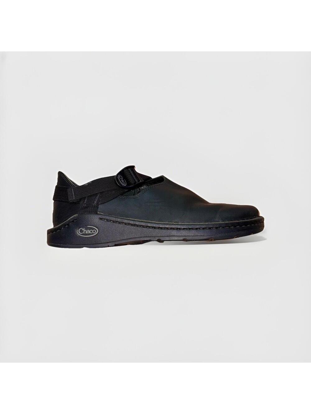 Chaco Leather Slip On Shoes Black Comfort Casual Loafers Womens 10 Mens 8